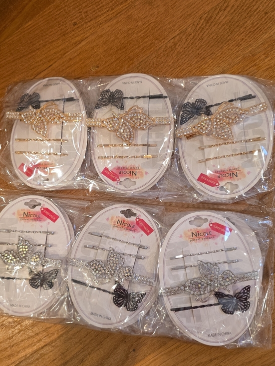 BULK Nicole Black Floral Hair Clip/barette Value Pack with Gold & Silver Accents main image 2